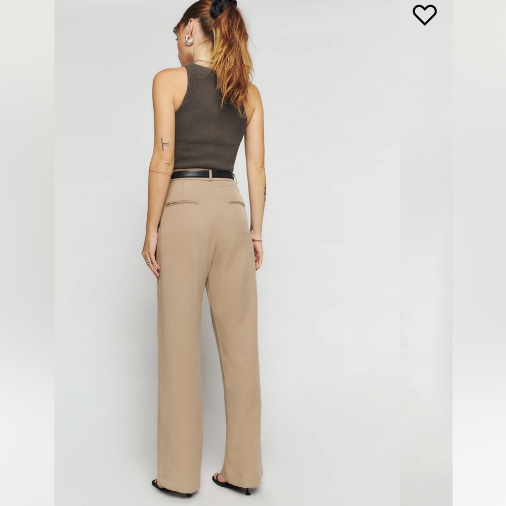 Reformation High-Waist Straight Leg Pants in Beige - Picture 2 of 4